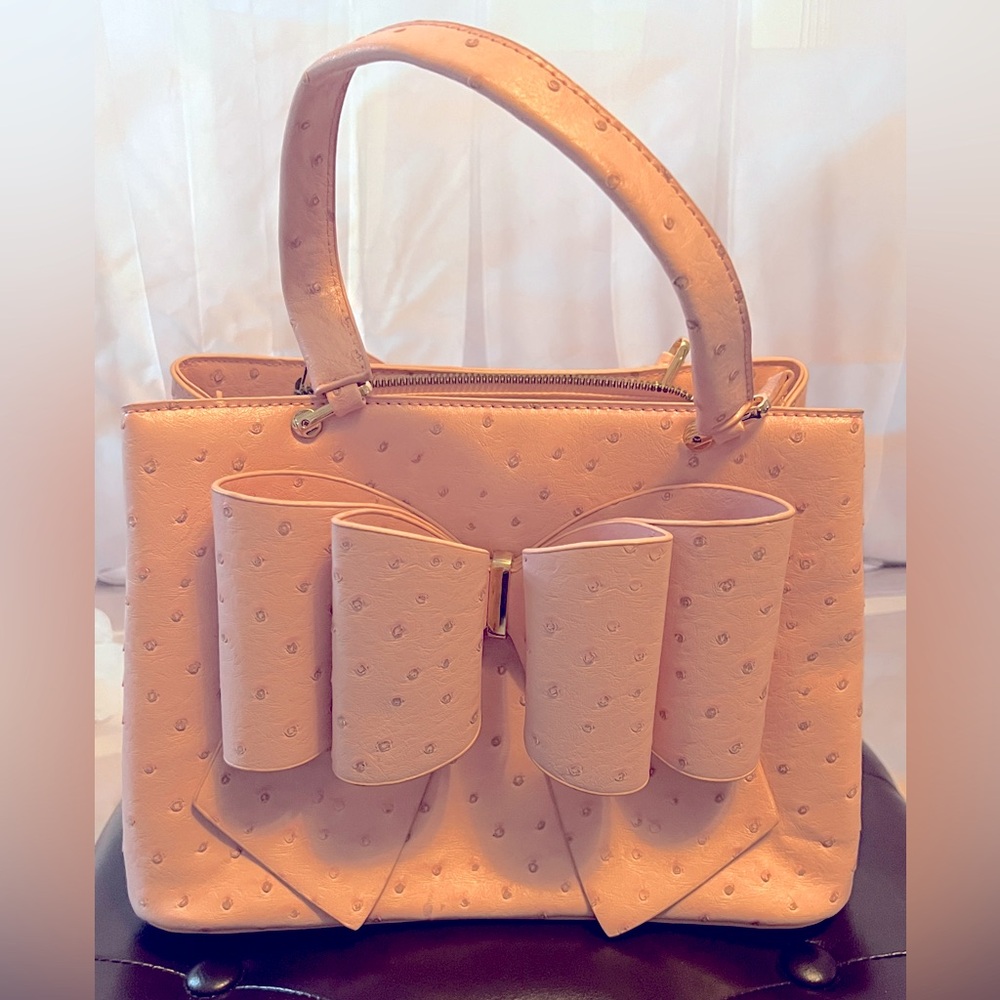 Never used Crossi Faux Ostrich Leather handbag